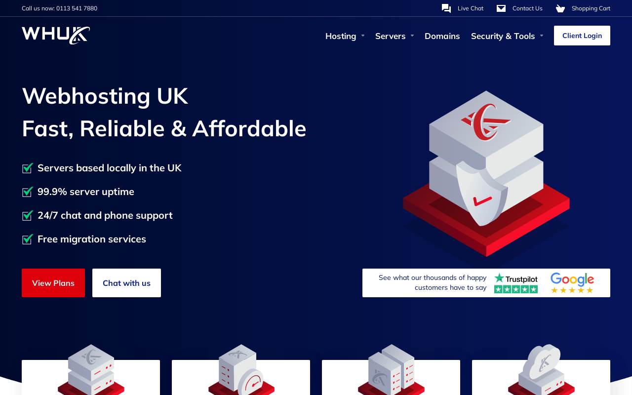 WHUK(WEBHOSTING UK) 官网截图